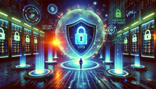 DALLE-2025-01-30-18.52.17---A-futuristic-digital-illustration-of-how-a-VPN-Virtual-Private-Network-works-symbolizing-online-security-and-encryption.-A-glowing-shield-with-a-se.webp